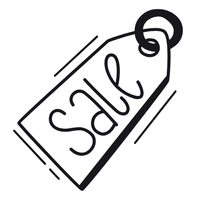Sale Price Tag, Animated Icon, Black