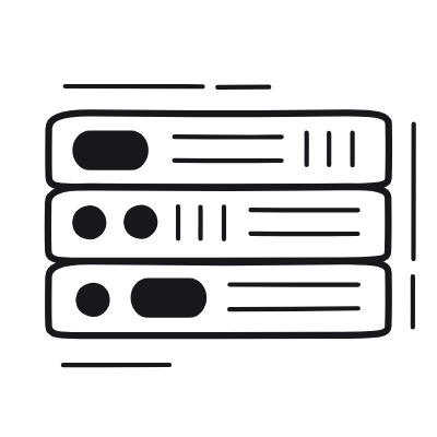 Servers, Animated Icon, Black
