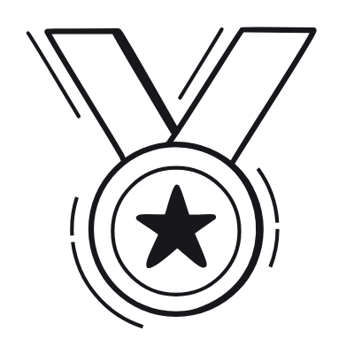 Medal Star, Animated Icon, Black