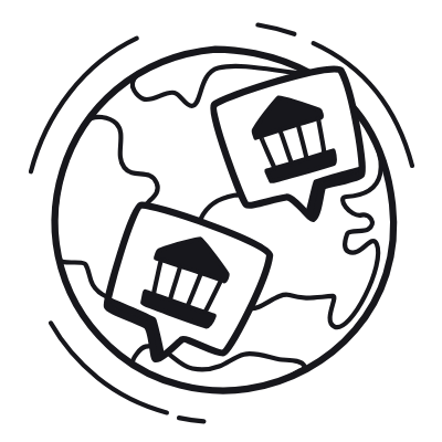 Globe Branch, Animated Icon, Black