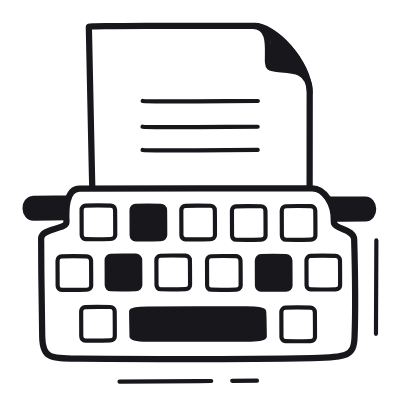 Typewriter, Animated Icon, Black