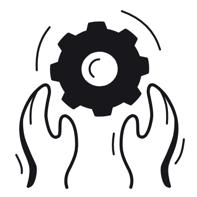 Hands Open Settings, Animated Icon, Black