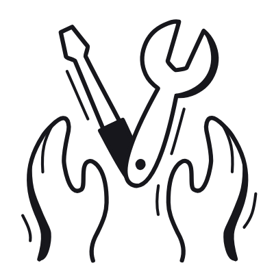 Hands Tools, Animated Icon, Black