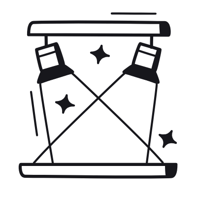 Stage Lights, Animated Icon, Black