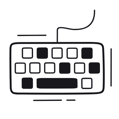 Keyboard, Animated Icon, Black