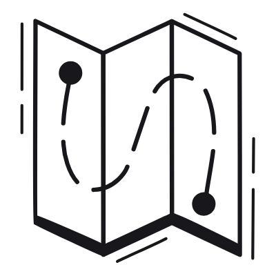 Map Route, Animated Icon, Black