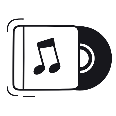 Music Album, Animated Icon, Black