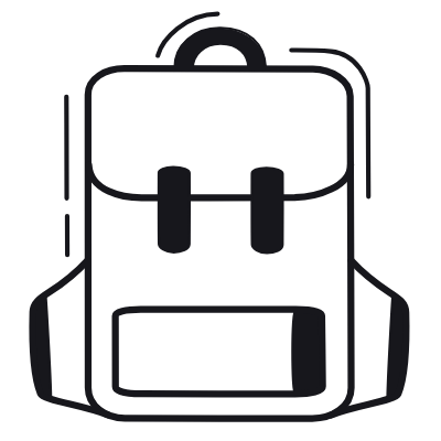 Bagpack, Animated Icon, Black