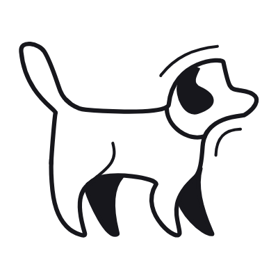Dog Walking, Animated Icon, Black