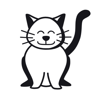 Cat, Animated Icon, Black