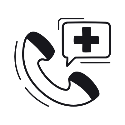 Phone Emergency, Animated Icon, Black