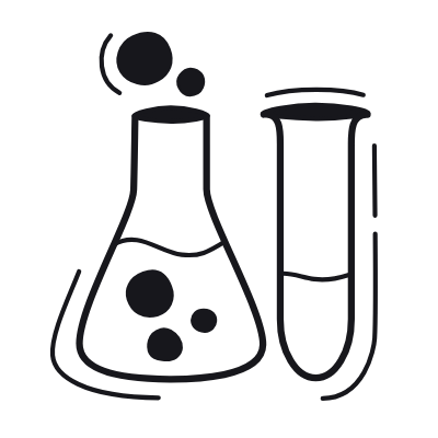 Laboratory Glassware, Animated Icon, Black