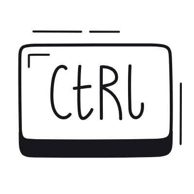 Ctrl Key, Animated Icon, Black