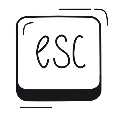 Esc Key, Animated Icon, Black