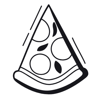 Pizza, Animated Icon, Black