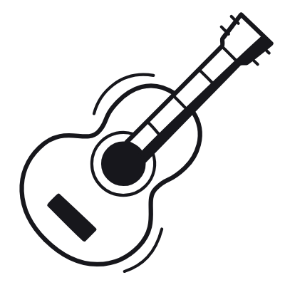 Guitar, Animated Icon, Black