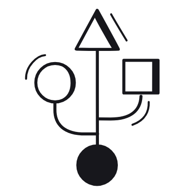 USB Connector, Animated Icon, Black