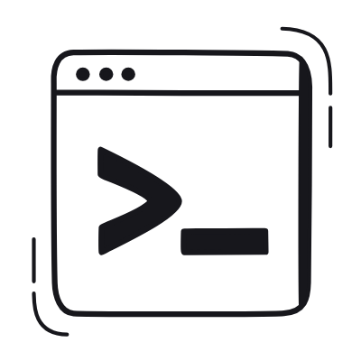 Browser Terminal, Animated Icon, Black