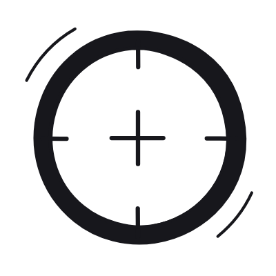 Crosshair, Animated Icon, Black