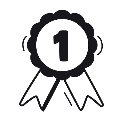 Badge Ribbon One, Animated Icon, Black