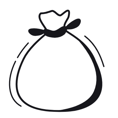 Money Bag, Animated Icon, Black