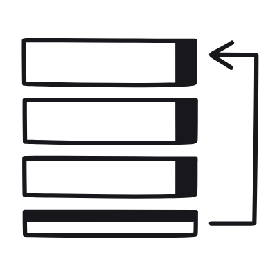 Order Bottom To Top, Animated Icon, Black
