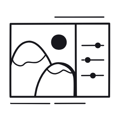 Photo Editor, Animated Icon, Black