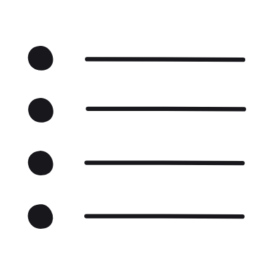 Bullet List, Animated Icon, Black