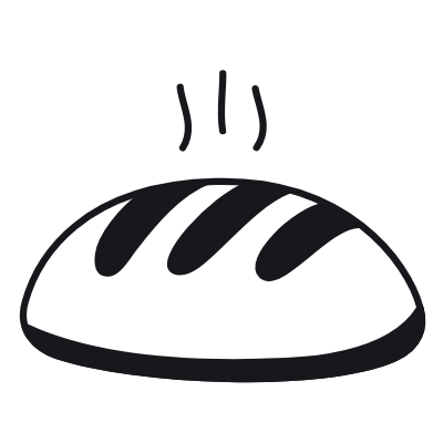 Bread, Animated Icon, Black