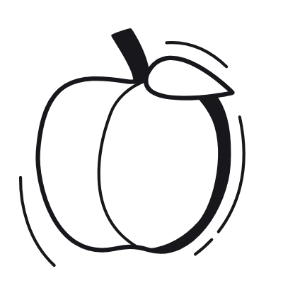 Peach, Animated Icon, Black