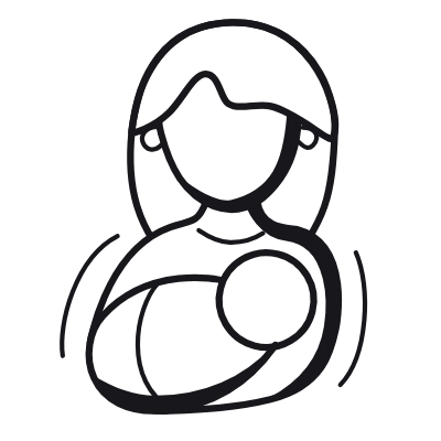 Woman Breastfeeding, Animated Icon, Black