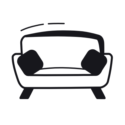 Sofa, Animated Icon, Black