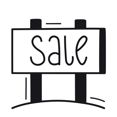 Ground Land Sale, Animated Icon, Black