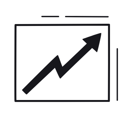 Arrow Growth, Animated Icon, Black
