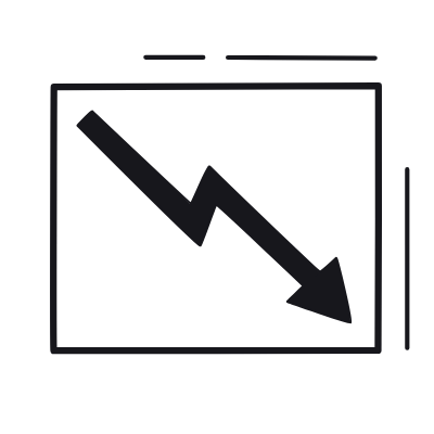 Arrow Decrease, Animated Icon, Black