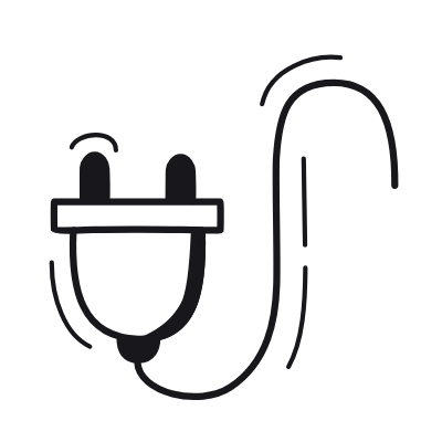Plug, Animated Icon, Black