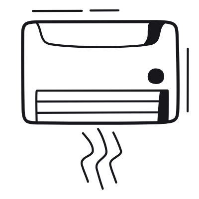 Air Conditioner, Animated Icon, Black