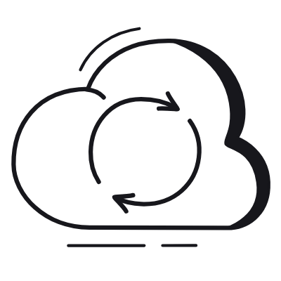 Cloud Refresh, Animated Icon, Black