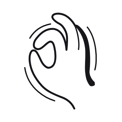 Hand Ok, Animated Icon, Black