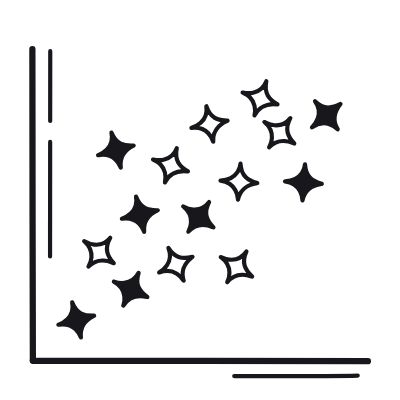 Scatter Plot, Animated Icon, Black
