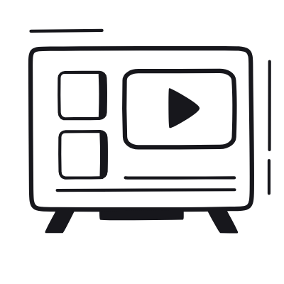 Smart TV, Animated Icon, Black