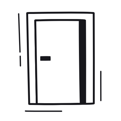 Door, Animated Icon, Black