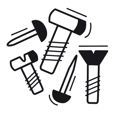 Screw, Animated Icon, Black
