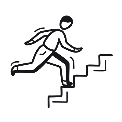 Stair Climbing, Animated Icon, Black