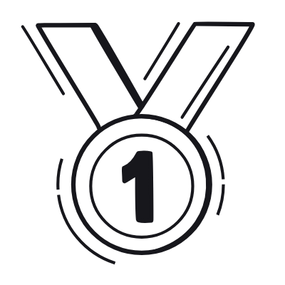 Medal First Place, Animated Icon, Black