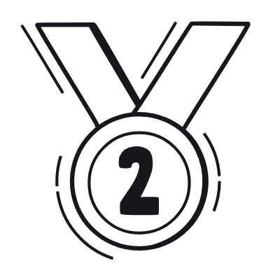 Medal Second Place, Animated Icon, Black