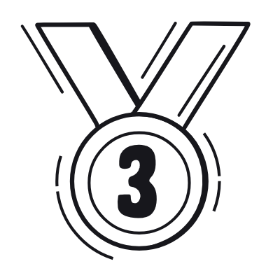 Medal Third Place, Animated Icon, Black