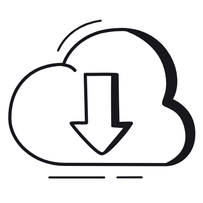 Cloud Download, Animated Icon, Black