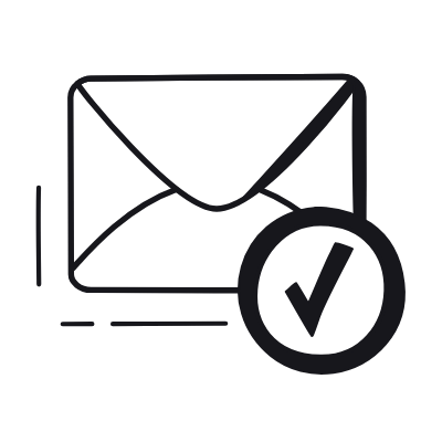 Mail Check, Animated Icon, Black