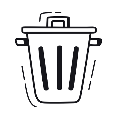 Trash Bin, Animated Icon, Black